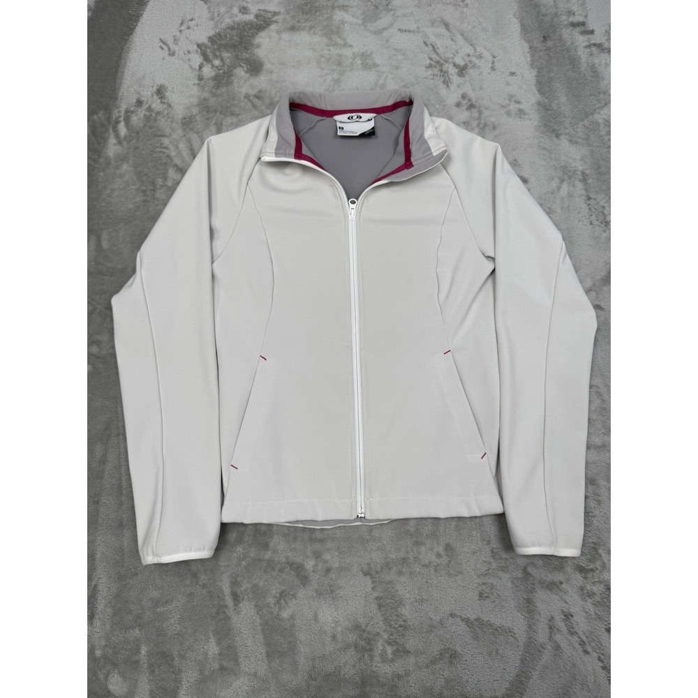 Salomon 2pc Soft Shell Jacket Set Womens Small S Pink White Hooded Coat Wind Ski - Picture 8 of 16